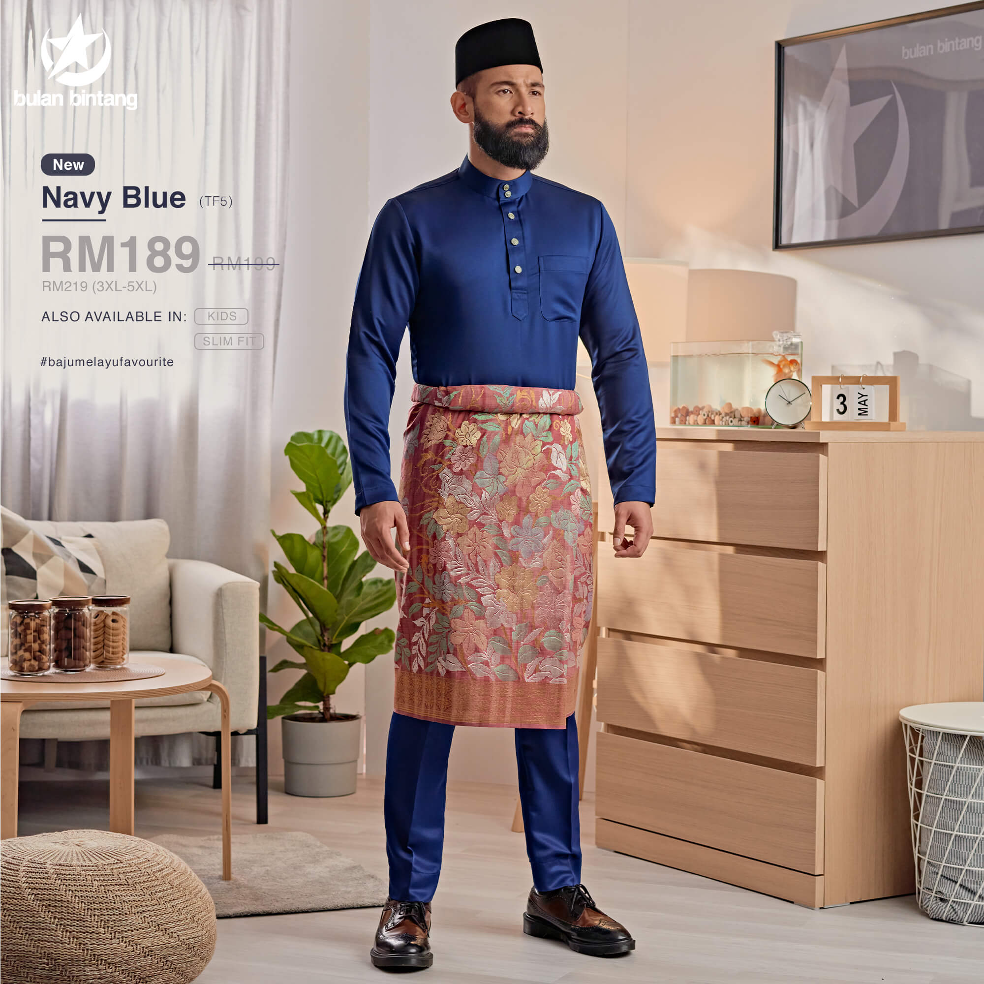 Tailored Fit Navy Blue – Bulan Bintang